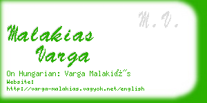 malakias varga business card